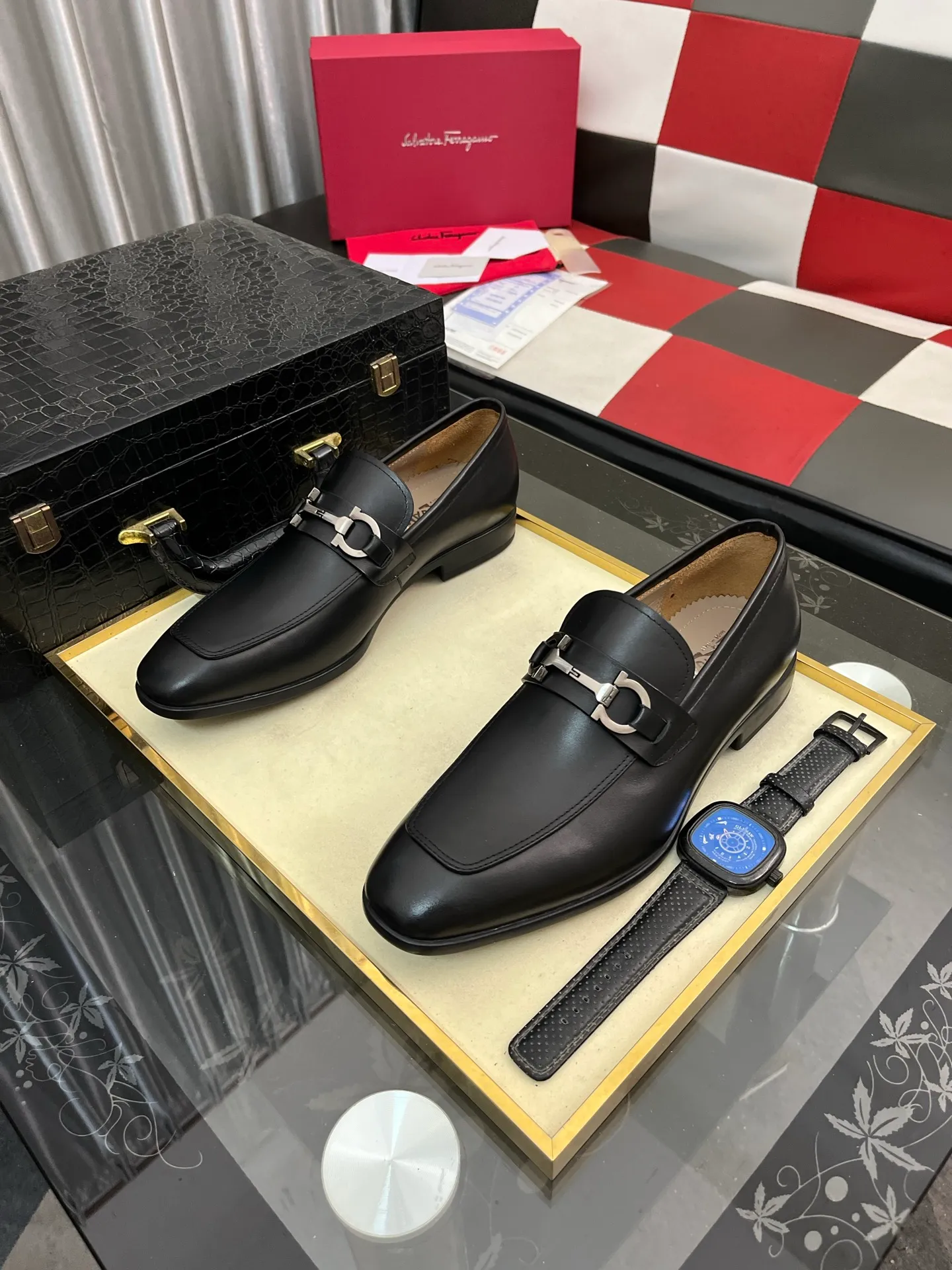 Men's shoes 💰600⌚️⌚️[Salvatore Ferragamo] Ferragamo business leather shoes, 1:1 top purchasing quality, imported selected original calfskin for the uppers, imported original soft water-dyed cowhide for the inner feet, imported original customized Italian handmade lightweight foam outsole, size: 39-44 5️⃣ options available